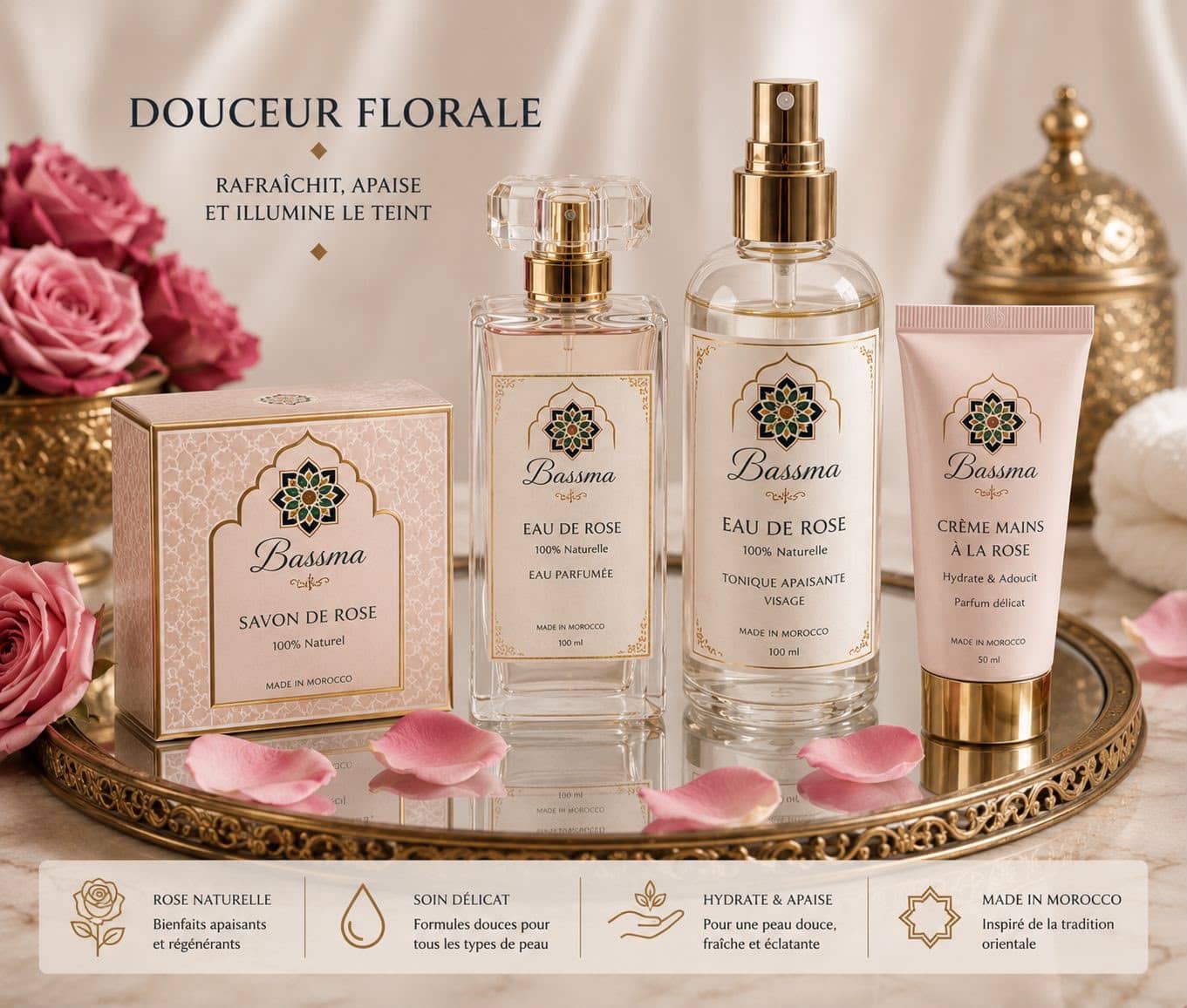 La gamme Douceur Florale — cosmétiques Bassma